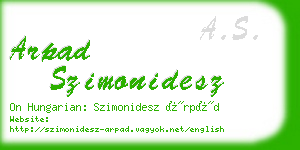 arpad szimonidesz business card